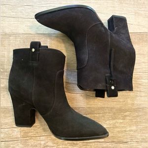 Classic black booties which are barely worn and can go with anything!